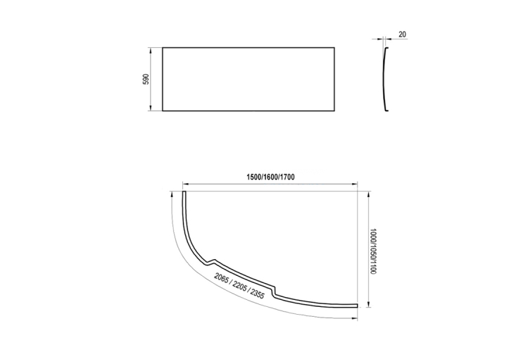 Панель для акрилової ванни Асиметрік II 160 см права з кріпленням CZB6100000 зображення 3