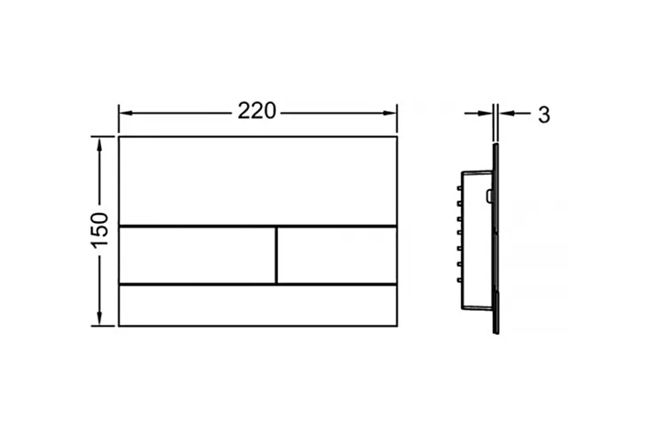 Панель змиву TECEsquare II Metal з двома клавішами, золото матове (9240838) image 3