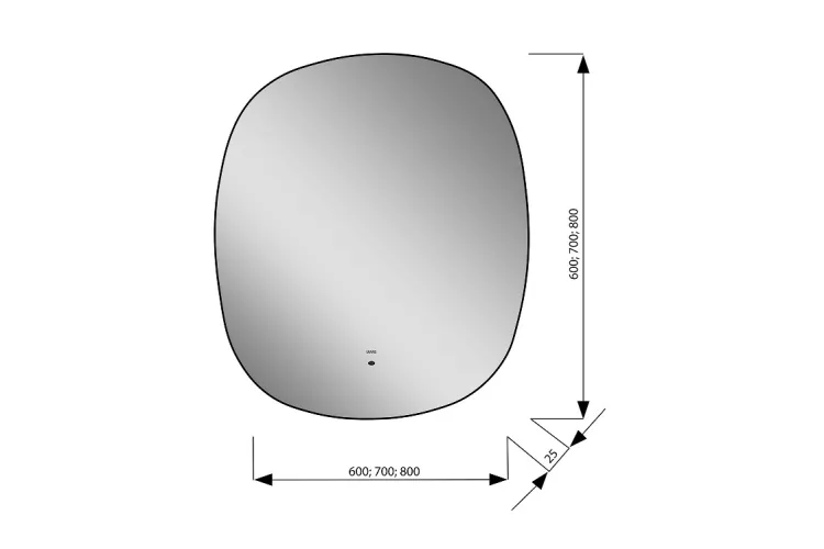 Дзеркало Crystal Z-600x600 LED motion sensor зображення 2