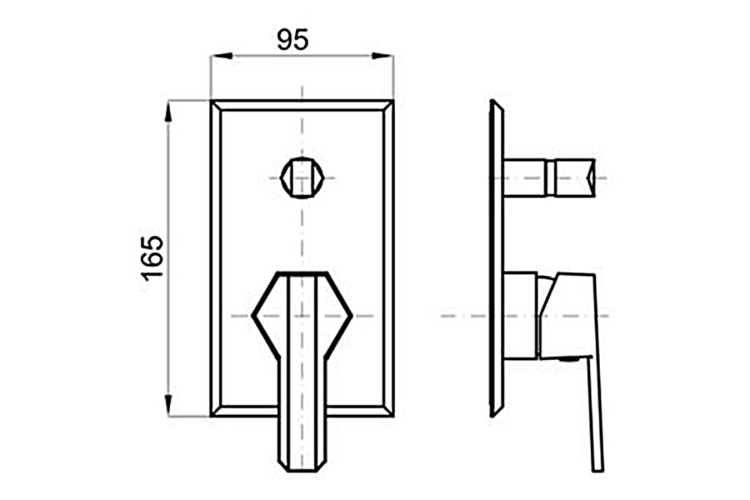 CHELSEA Зовнішня частина вбудованого змішувача для ванни/душу, хром (100156031)  зображення 2
