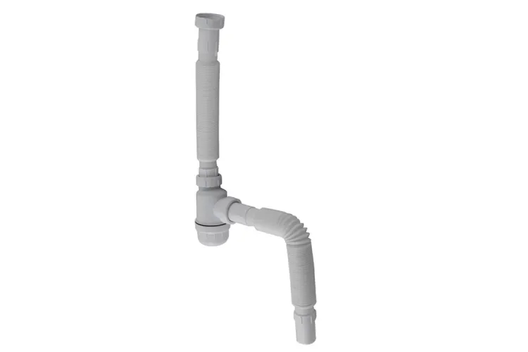 Сифон із гнучким підключенням для підлогового умивальника, вихід у підлогу, white (100136669) зображення 1