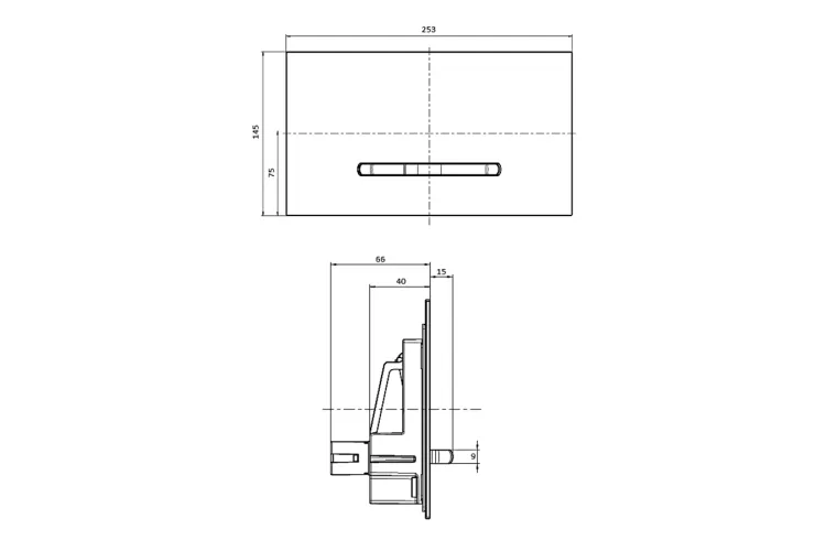 Кнопка змиву VICONNECT 300G скляна чорна глянцева (922160RB) image 2