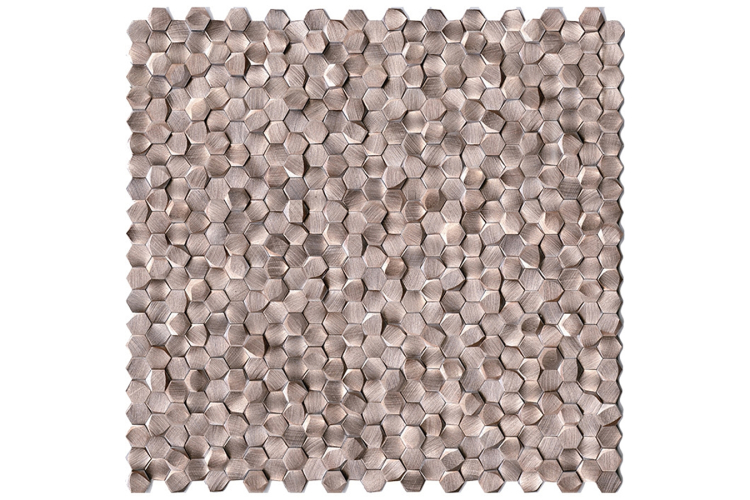 G150 GRAVITY ALUMINIUM 3D HEXAGON ROSE GOLD 30.7x30.1 (мозаїка) зображення 1