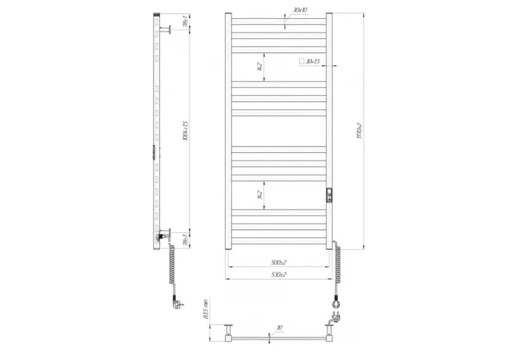 Рушникосушка Чикаго-I 1170х530/80 TR K зображення 4