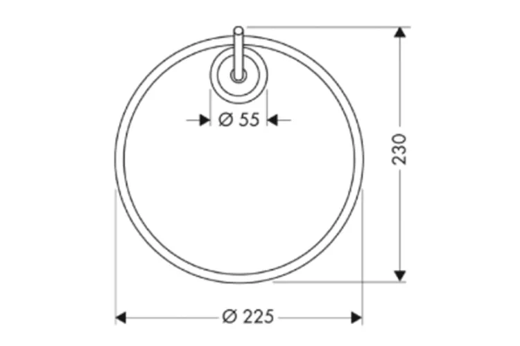 Тримач для рушників: кільце Axor Starck D 225 мм, хром 40821000 зображення 2