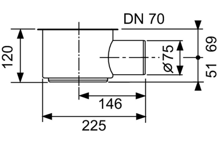 Cифон високий для душового трапа 1.20 л/c DN 70 TECE (650002) зображення 2