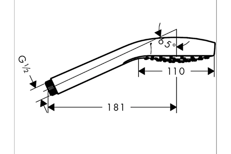 Ручний душ Croma Select S 110 1jet EcoSmart, 7л/хв, білий/хром (26806400) image 2