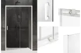 Двері для душу PRIME WHITE 130x200x200, прозоре скло ACTIVE SHIELD 6мм