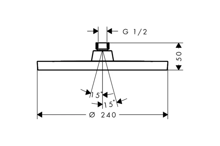 Верхній душ Activera S 240 1jet EcoSmart+, Matt Black (28057670) зображення 2