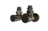 К-кт кутових круглих кранів для радіаторів 2 шт бронза зображення 1