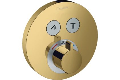 Термостат прихованого монтажу ShowerSelect S на 2 клавіші Polished Gold Optic (15743990)