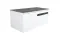 Тумба ОСТІН зі стільницею керамограніт Namibia Black 100 см (консольна), білий мат, без умивальника