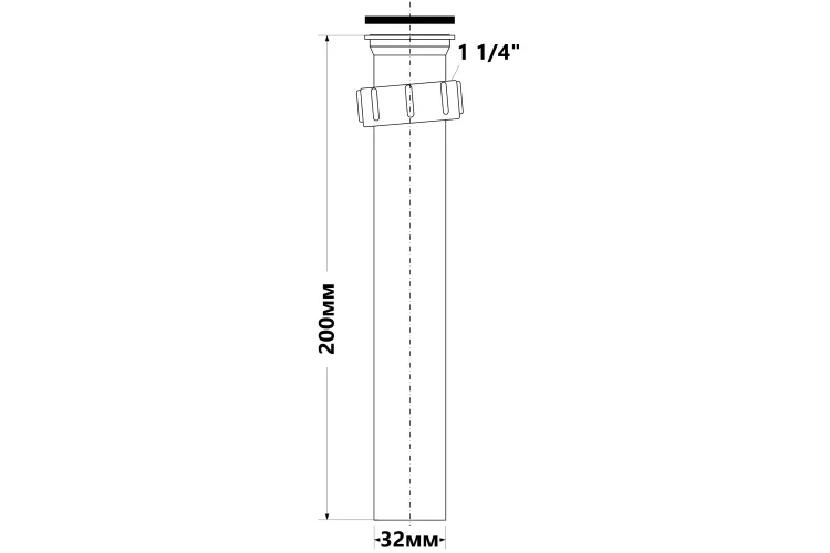 Подовжувач до сифона для кухонної мийки 1 1/4х32 200 мм AS7N-20 image 2