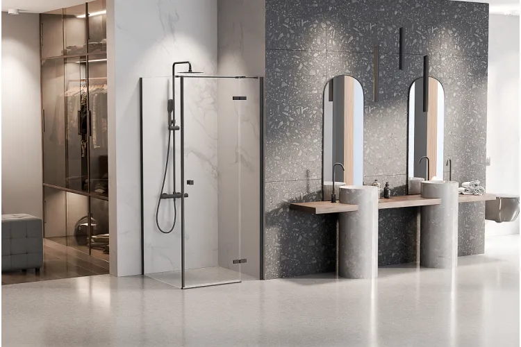 Душова кабіна прям.KALIBRA BLACK 100x80x195 скло clear ACTIVE SHIELD 6мм image 2