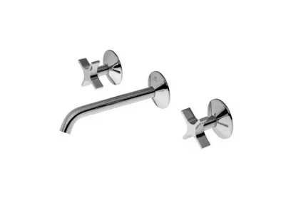 LIGNAGE CROSS, Змішувач для умивальника на 3 отвори, настінний, gold (100379591)