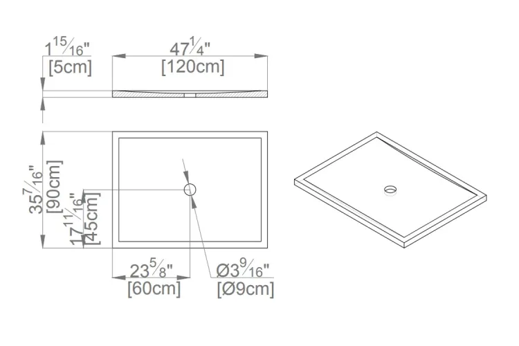 G185 Піддон SAMUI CLASSICO, 90x120x5, habana dark (100057403) зображення 3