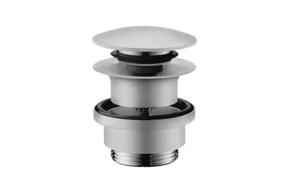 Донний клапан для умивальників з переливом AXOR push-open, Stainless Steel Optic (51300800)