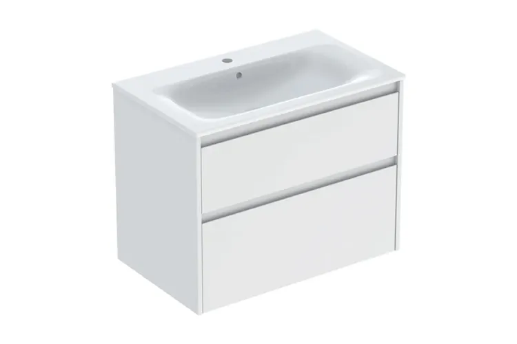 Тумба +  умивальник SELNOVA SQUARE SLIM RIM, 80 см, білий (504.139.00.1) image 1