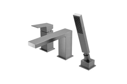 SQUARE, Зовн. частина врізного змішувача на борт ванни на 3 отвори, brushed copper (100284635)