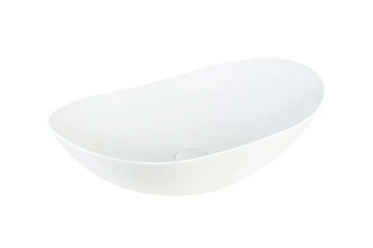 BARONESA Умивальник накладний без отвору під змішувач 60x36x15,5, glossy white зображення 3