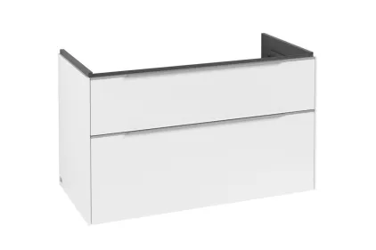 SUBWAY 3.0 Тумба під умивальник 973x576x478 мм Pure White, ручки glossy aluminium + 2 LED (C570L0VF)