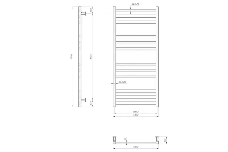Рушникосушка INOX Чикаго 1170х530/500 сатин image 2