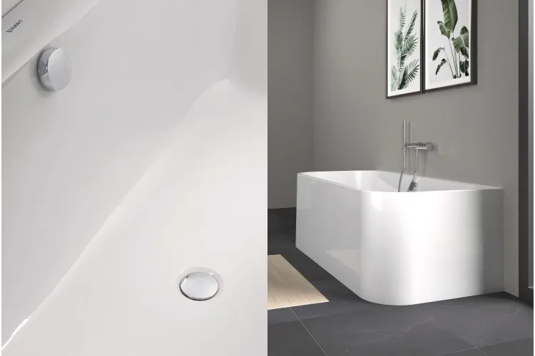 HAPPY D.2 Ванна пристінна двостороння 180x80 см з ніжками та панеллю, акрил (700318000000000) image 3