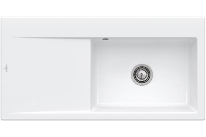 SUBWAY STYLE 60 Кухонна мийка 100x51 см чаша праворуч, без отвору під змішувач (336101R1) White Alpine CeramicPlus