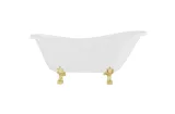 Ванна акрилова OTYLIA ретро 160х77 з 2 отворами (злив і перелив), з ногами золото, без сифона