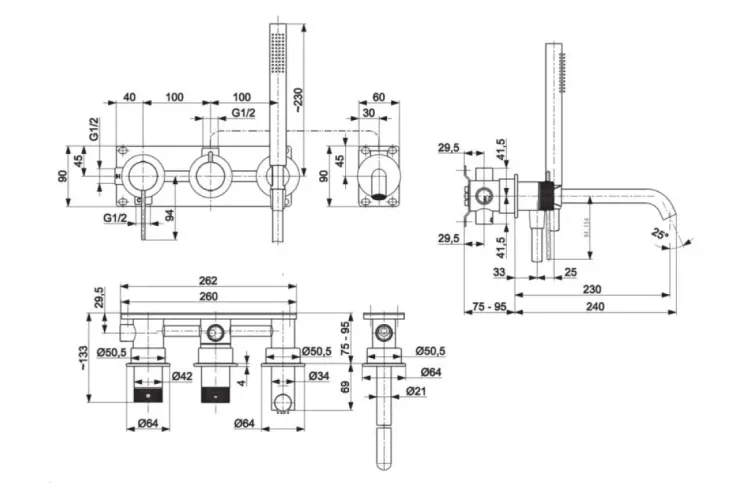 Змішувач для ванни прихов.монтажу MOZA stainless steel 5049-410-22 image 2
