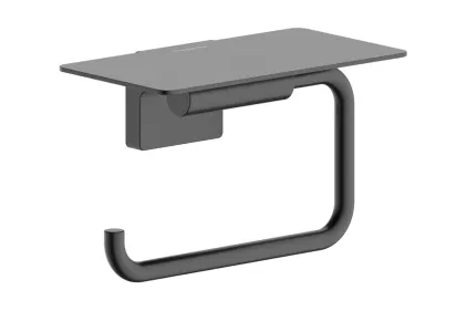 AddStoris S Тримач паперу з полицею, Brushed Black Chrome (41789340)