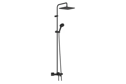 Душова система Vernis Shape Showerpipe 240 1jet з термостатом для ванни, Matt Black (26900670)
