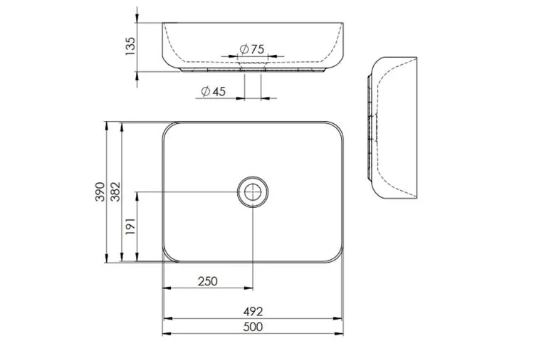 Умивальник на стільницю Nomia 50x39 кераміка (145042) зображення 5