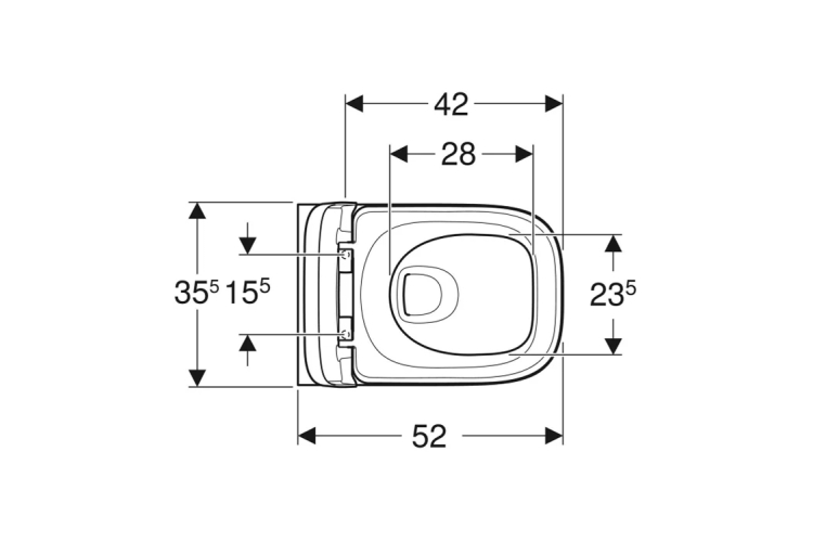 Унітаз прямокутний MODO RIMFREE з сидінням дюропластовим повільнопадаючим (502.827.00.1) image 2