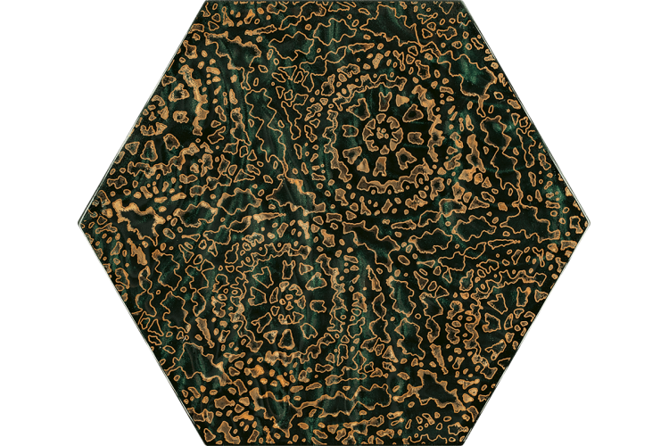 URBAN COLOURS GREEN INSERTO SZKLANE HEKSAGON A 19.8х17.1 декор (плитка настінна) зображення 1