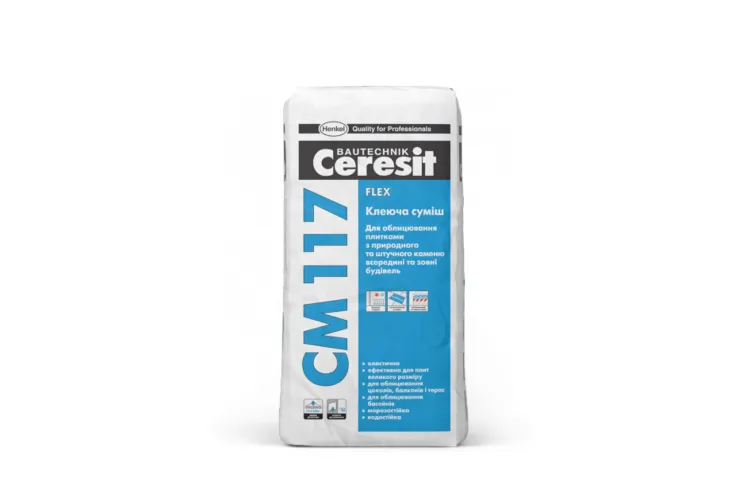 Ceresit-CM 117: еластична клеюча суміш для плитки (25 кг.) (54) image 1