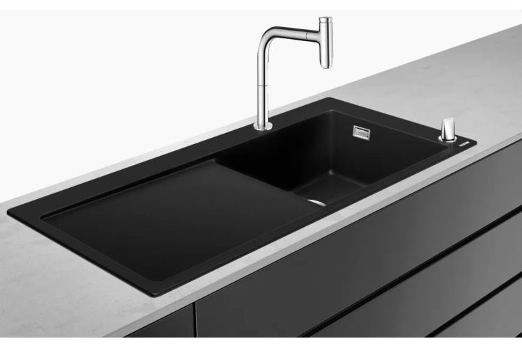 Кухонна мийка C51-F450-08 Сombi 1050x510 полиця праворуч, зі змішувачемSelect, Chrome (43219000) image 1