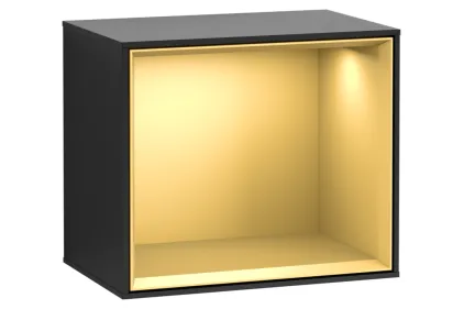 FINION Модуль 418x356x270 колір Black Matt, поличка Gold Matt + 3 LED підсвітки (G580HFPD)