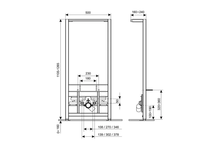 Qtap Nest Інсталяція для біде 1120 /1290 х 500 х 155/235 mm image 2