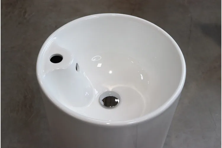 RADILLO-BIA Умивальник вільностоячий з отвором під змішувач 41x41x82, glossy white зображення 4