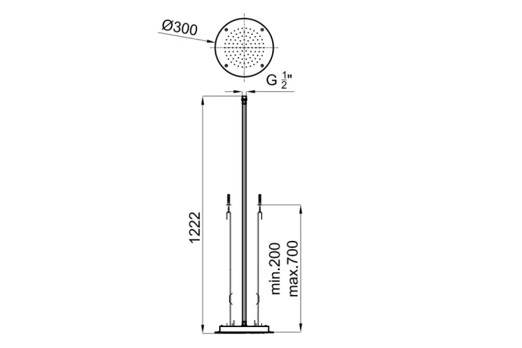 RONDO, Верхній душ, вбуд., круглий 30 см, polished stainless steel (100121027) image 2