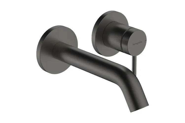 Змішувач Tecturis S 165 для умивальника зі стіни, Brushed Black Chrome (73350340) зображення 1