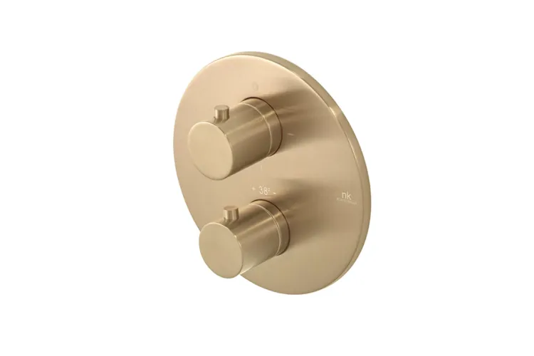 Зовнішня частина термостатичного змішувача прихованого монтажу RONDO ванна/душ, brushed brass  (100367912) зображення 1