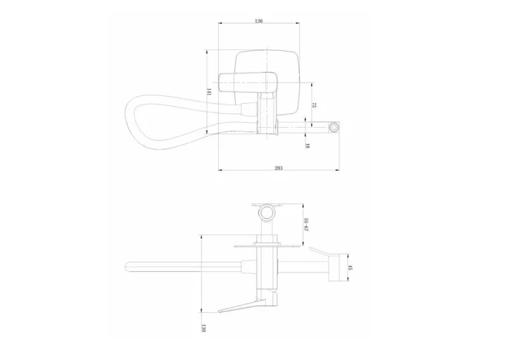 Змішувач для біде MERIDA chrome внутрішнього монтажу 2139-512-00 зображення 2