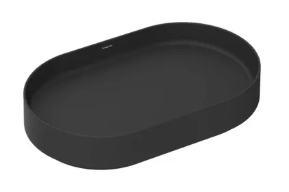 Умивальник Xuniva Evo U накладний без переливу 650/400 мм, Matt Black (60325670)