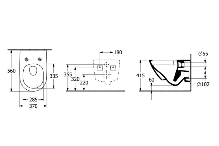 SUBWAY 3.0 Унітаз підвісний Rimless TwistFlush 56 см + сидіння 8M60S1T1 AntiBac (4670T9R1) зображення 7
