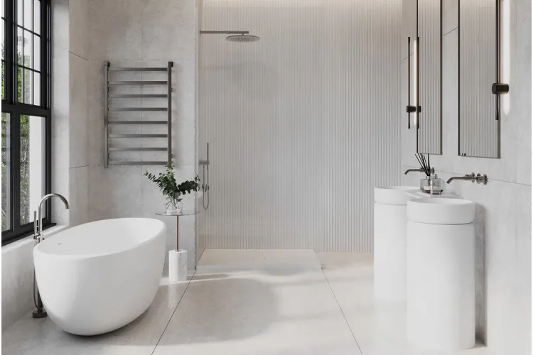 Ванна вільностояча з литого мармуру SPACE 170х75 Gelcoat біла матова з сифоном клік-клак image 3