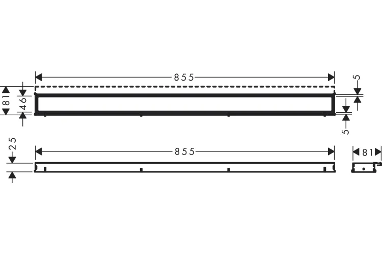 Верхня частина "RainDrain Match" для душового трапу 900 мм Matt Black (56040670) image 6