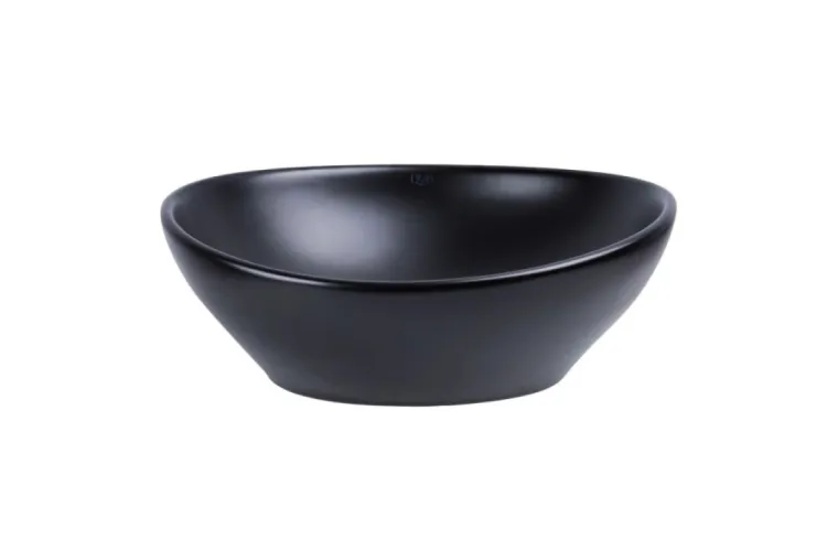 DOVE Умивальник накладний на стільницю, овальний, без донного клапана 415x340 мм. Matt Black зображення 2