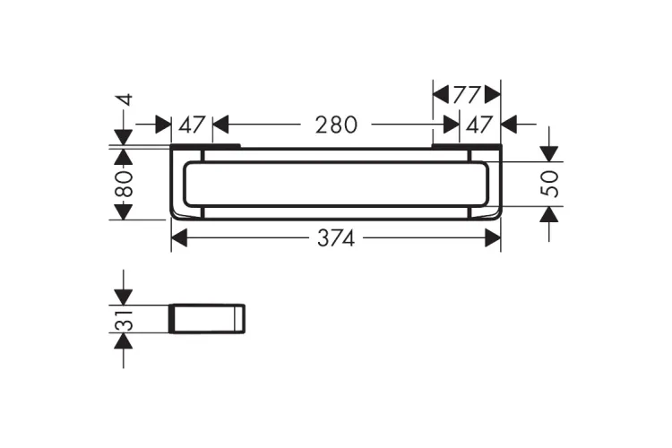 Поручень рейлінг настінний Axor Universal, 374 мм, Stainless Steel Optic 42830800 зображення 2